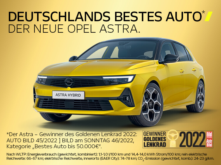 Der neue Opel Astra gewinnt das „Goldene Lenkrad 2022″