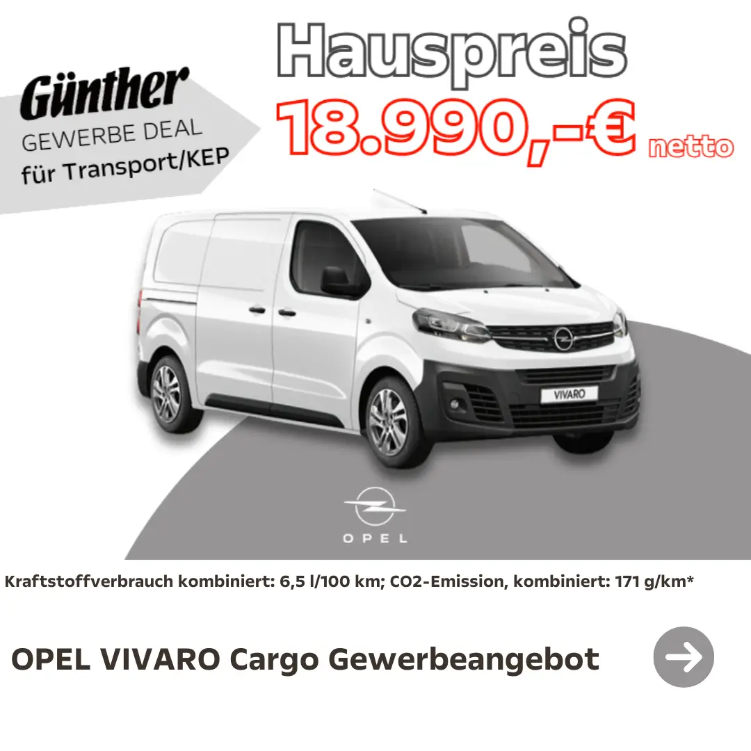 Opel Vivaro Cargo KEP Angebot Hauspreis