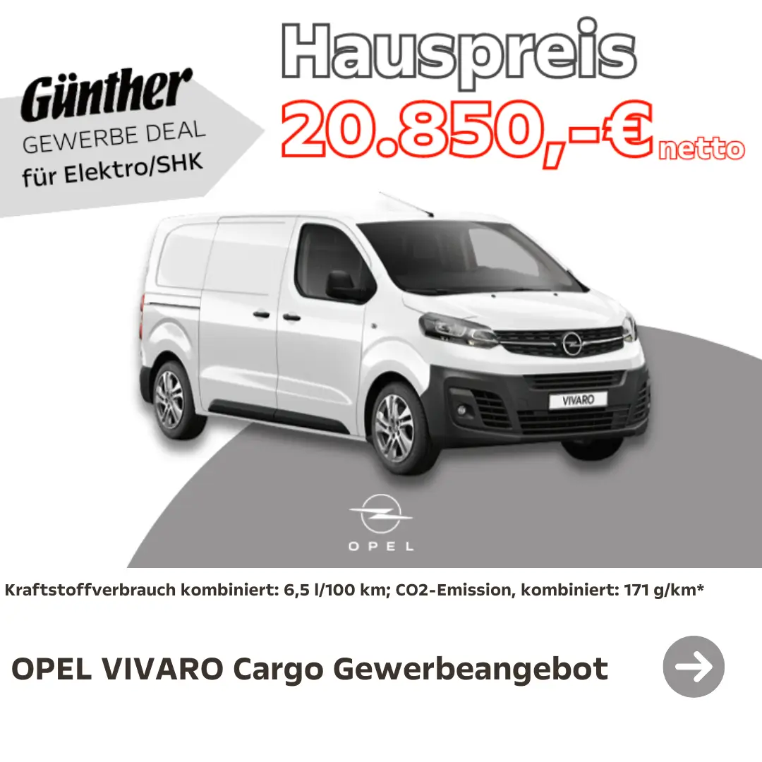 Opel Vivaro Cargo e-masters Angebot Hauspreis