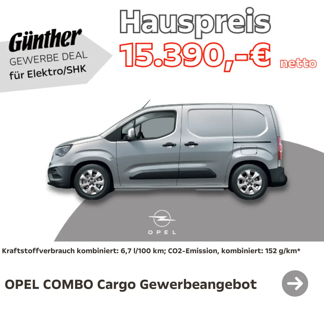 Opel Combo Cargo e-masters Angebot Hauspreis