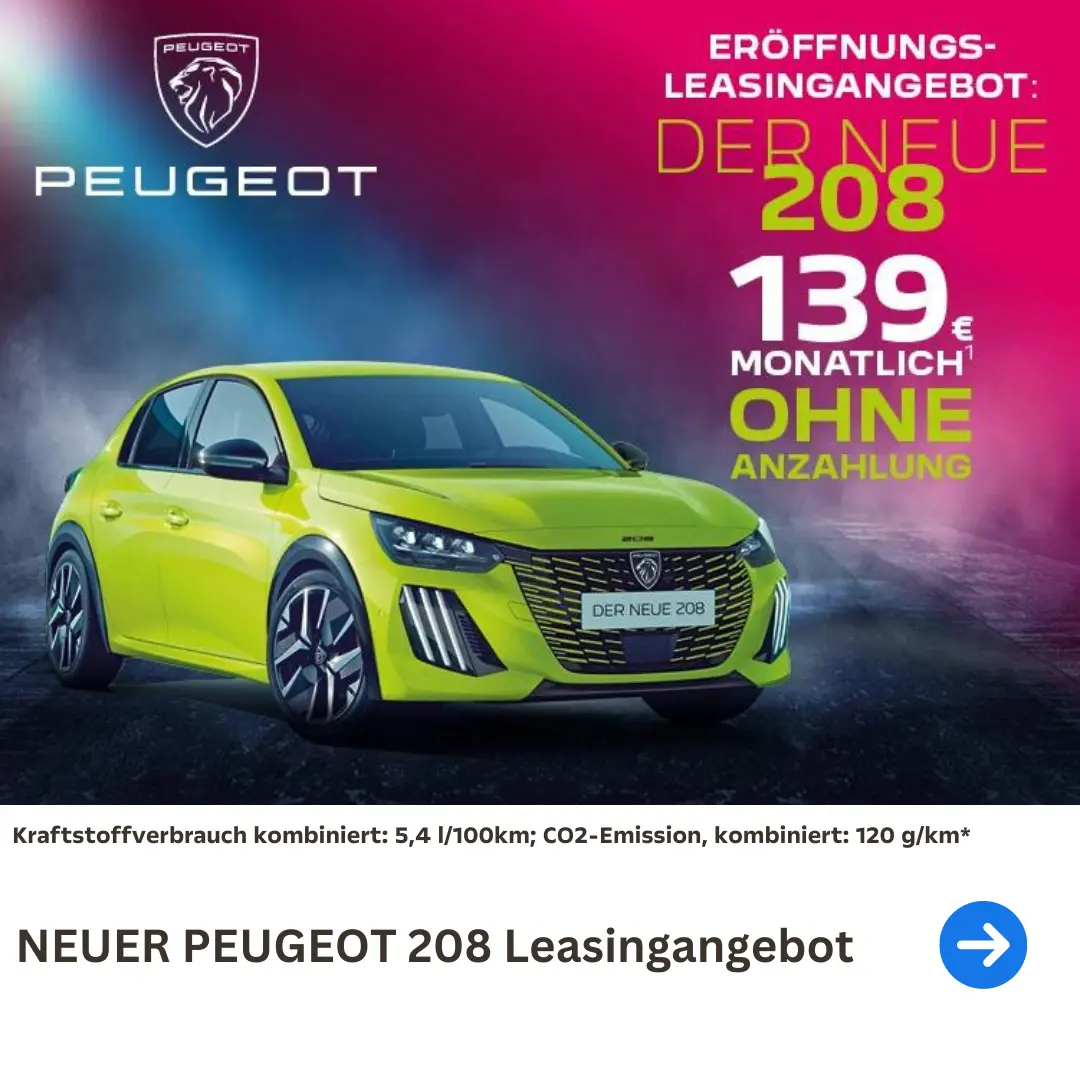 Beitragsbild Peugeot 208 Leasingangebot